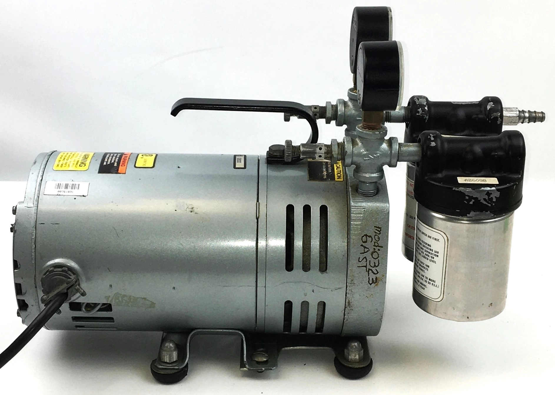 Gast 0323-G582EDX Rotary Vacuum Pump with Gauges (5cfm)