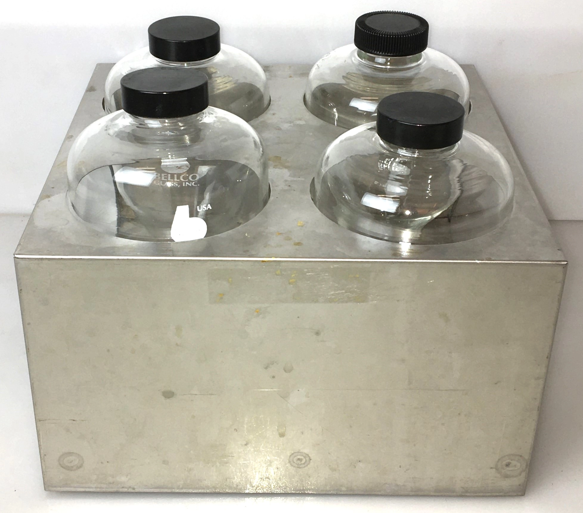 Bellco 3045-00600 Centrifuge Bottles with Rack - 590mL (Set of 4)