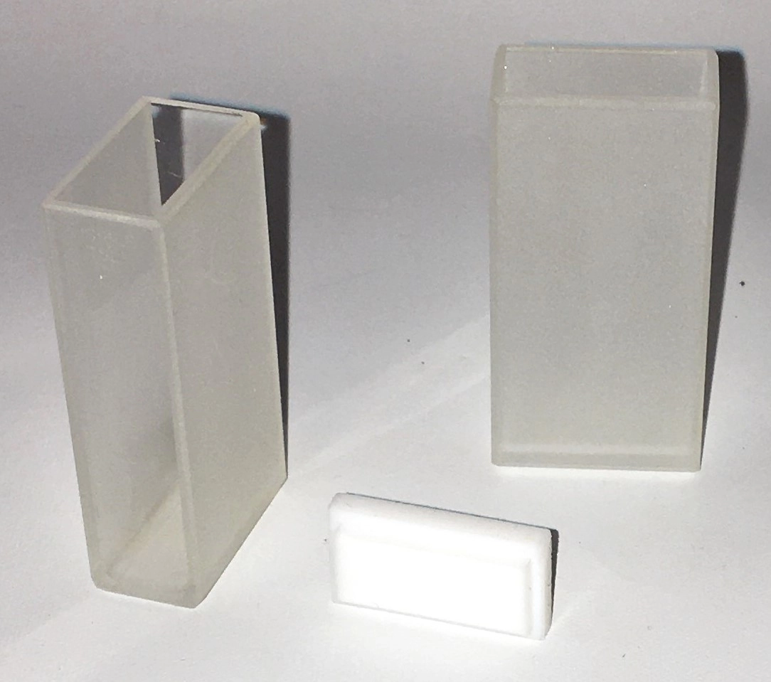 TSL 14-386-304A Spectrosil Quartz Micro Cuvette with Stopper - 7 mL (Pack of 2)