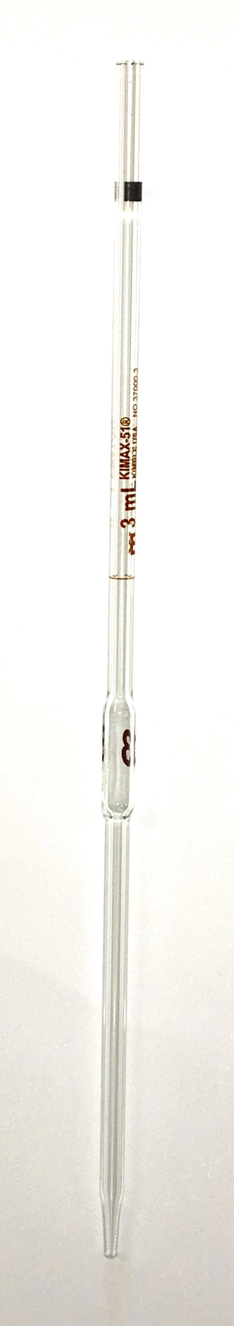 Kimble 37000-3 KIMAX Class B 3mL Volumetric Pipet