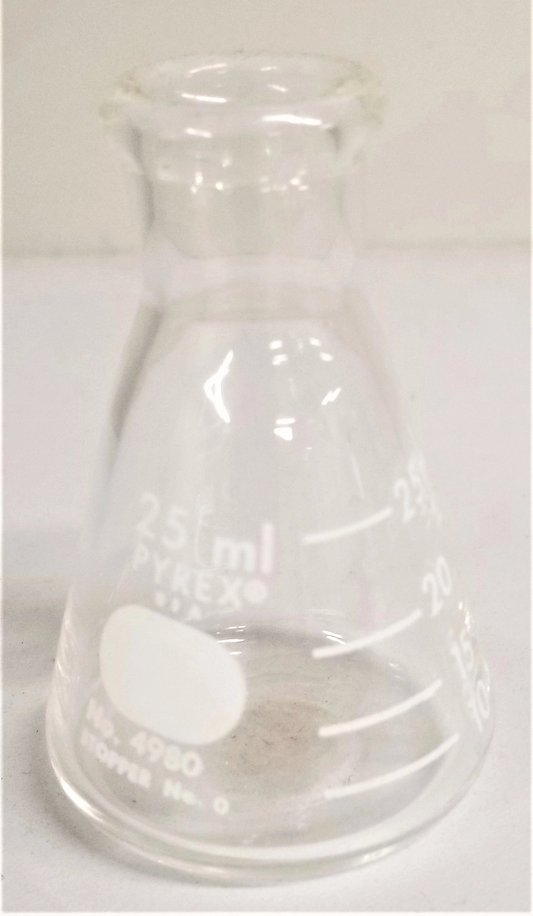 Corning PYREX 4980/Kimble KIMAX 26500 Narrow Mouth Erlenmeyer Flask - 25mL