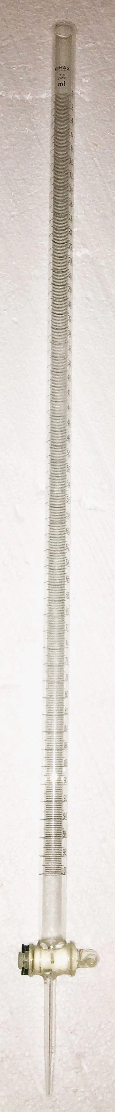 Kimble 17026-100 KIMAX Class B 100mL Straight Bore Buret with Glass Stopcock