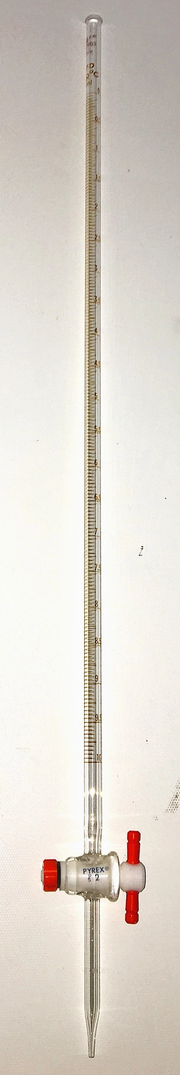 Corning PYREX 2103 (and Equivalent) Class A 10mL Straight Bore MicroBuret