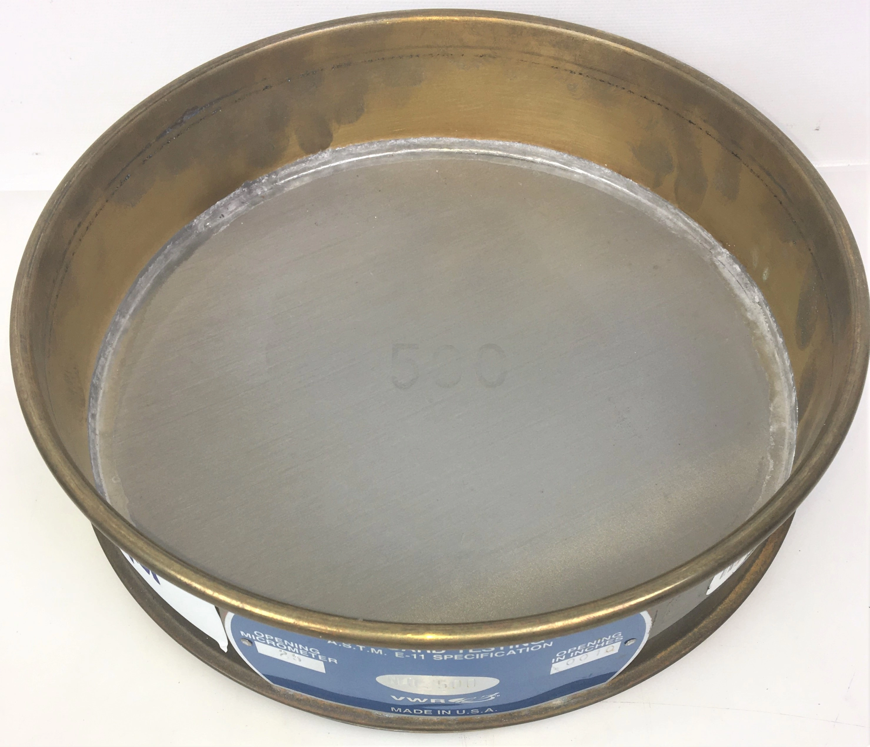 VWR #500 Brass-Stainless Steel 8" Sieve (25&mu;m)