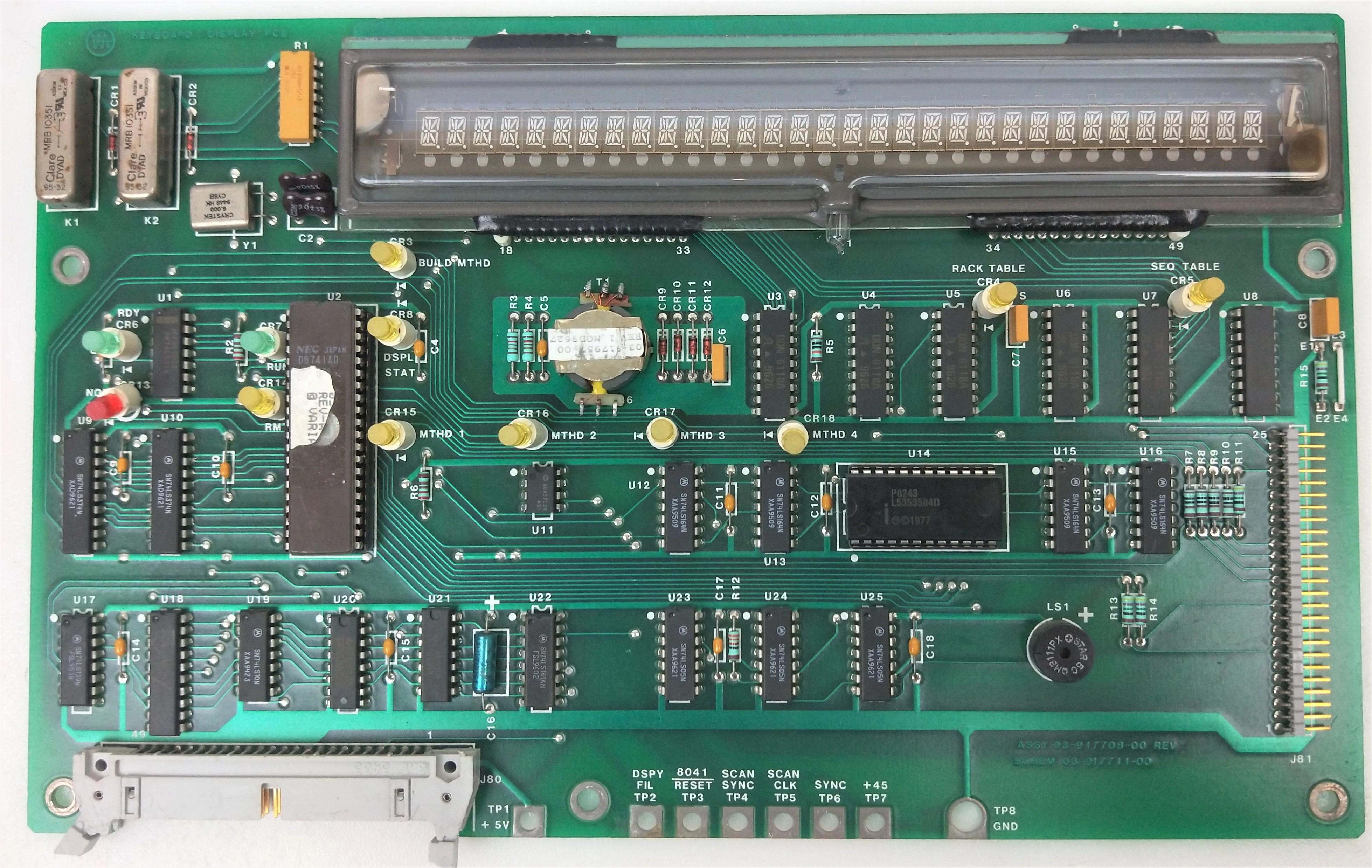 Varian 03-917708-00 Keyboard Display Board for Varian Star 3400 GC