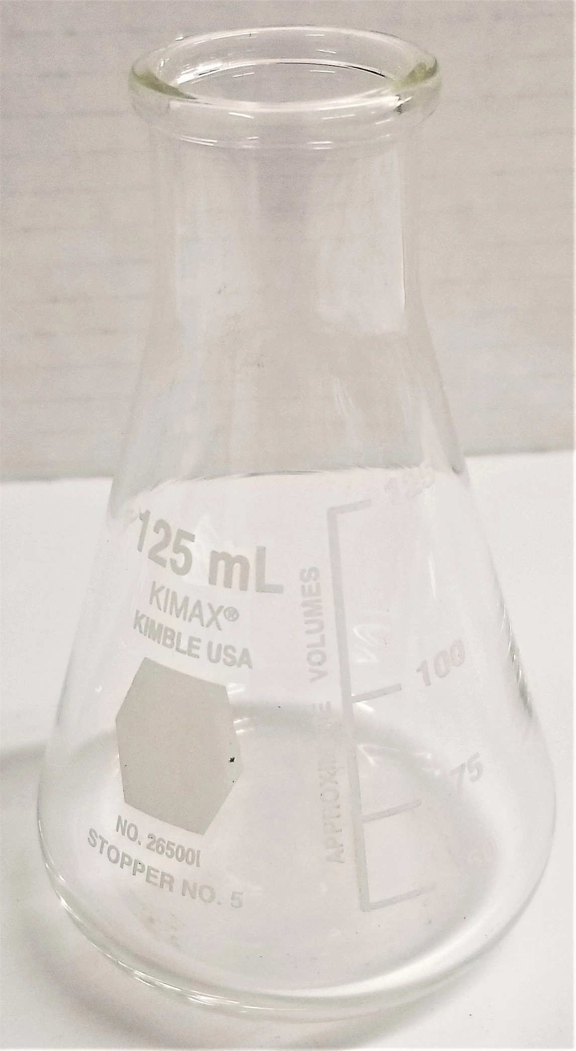 Corning PYREX 4980/Kimble KIMAX 26500 Narrow Mouth Erlenmeyer Flask - 125mL