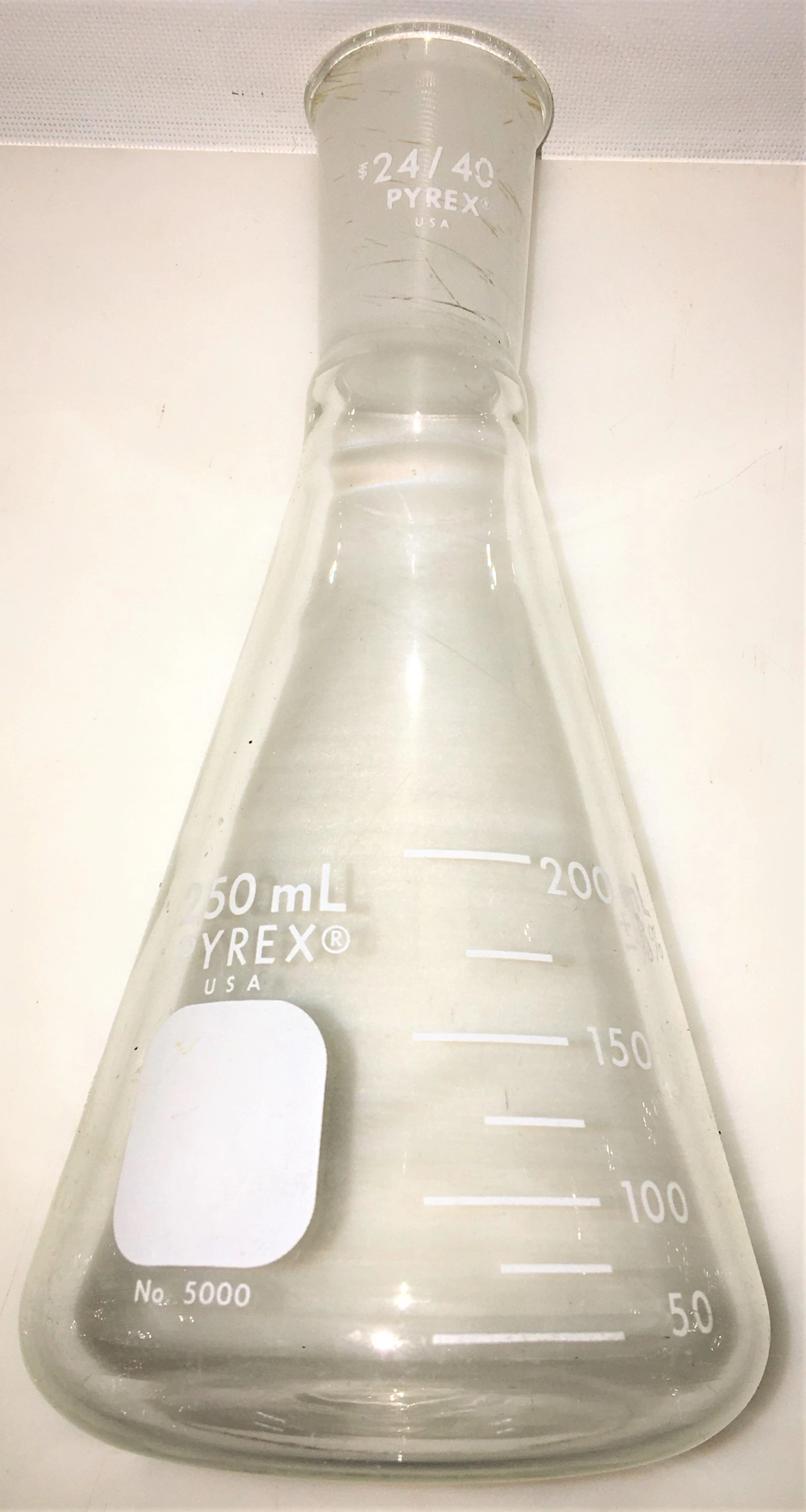 Corning PYREX 5000/Kimble KIMAX 26510 Stoppered Erlenmeyer Flask - 250mL