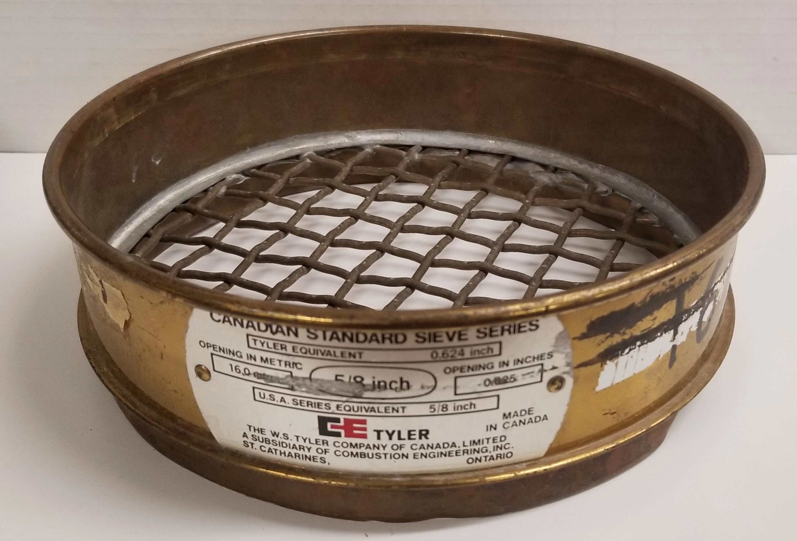 Tyler 5/8" Brass 8" Sieve (8mm)