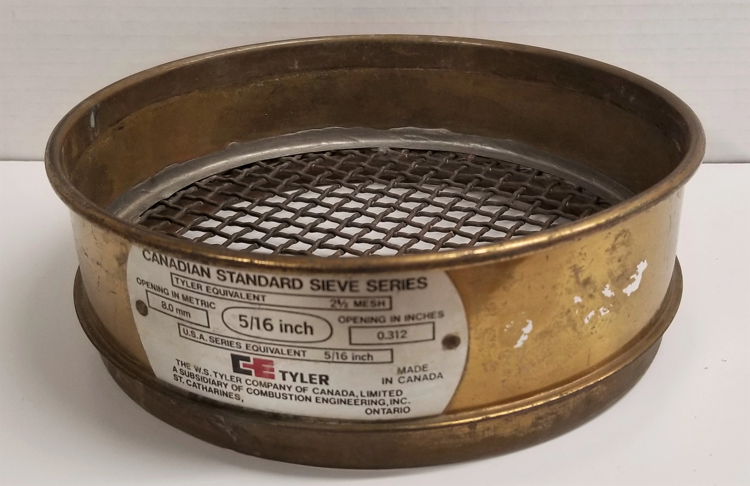 Tyler 5/16" Brass 8" Sieve (16mm)