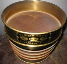 US STANDARD 8 INCH TEST SIEVE, BRASS, NO: 140, OPENING: 105 MICRONS, OPENING: 0041 INCHES, TYLER EQ