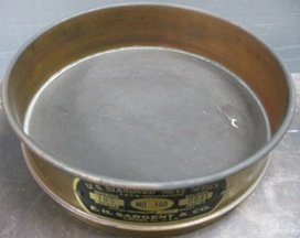 US STANDARD 8 INCH SIEVE SERIES, EA SARGENT &amp; COMPANY, NO: 140, BRASS, OPENINGS MICRONS: 105, OP