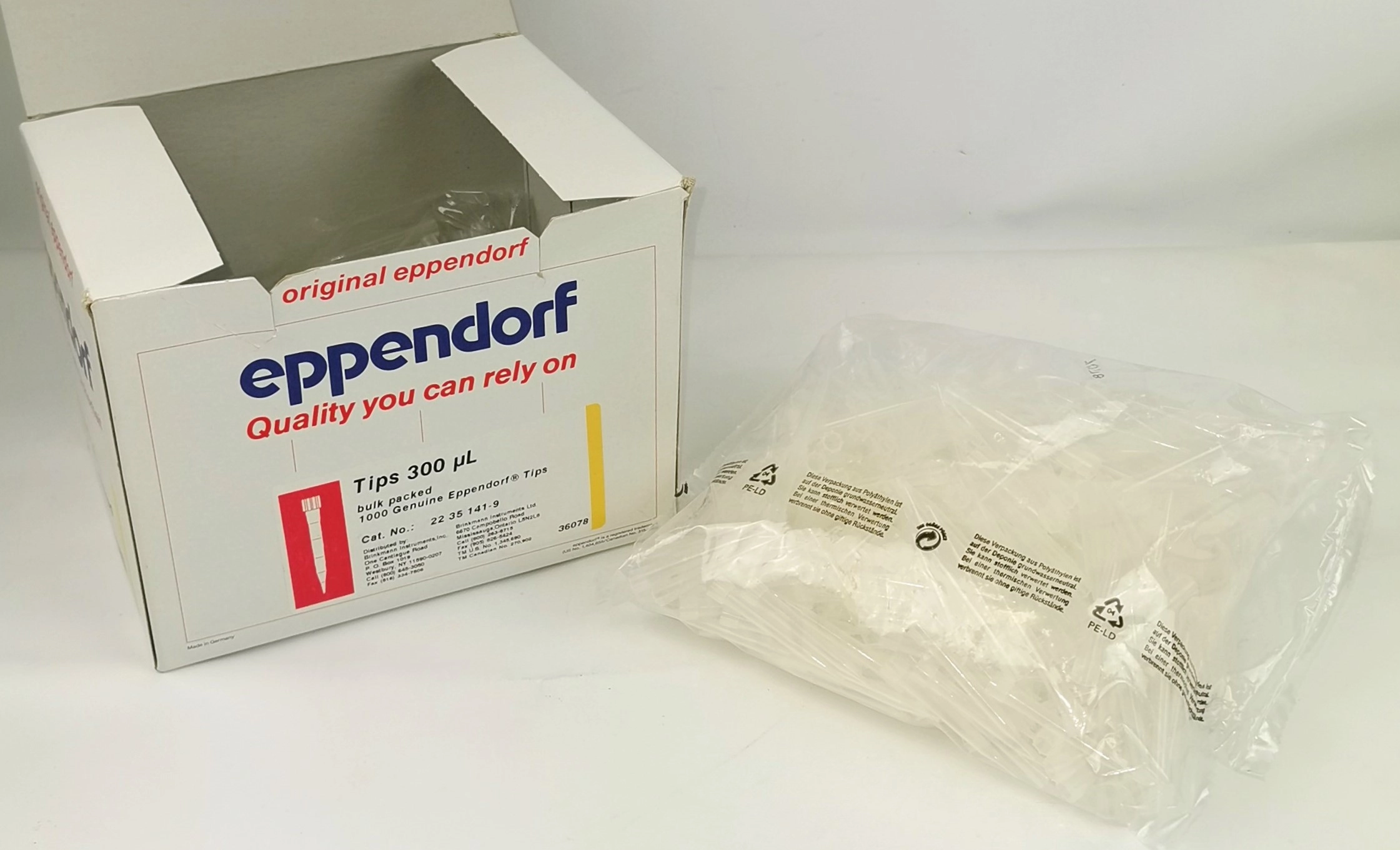 Eppendorf 2235141-9 Pipette Tips` - 300&micro;L (Box of 1000)