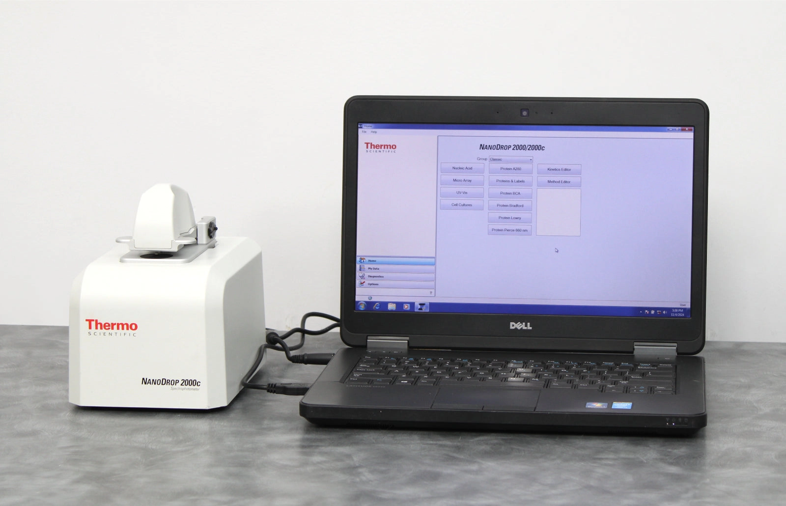 Thermo Scientific NanoDrop 2000c UV-Vis Spectrophotometer w/ Laptop &amp; Software