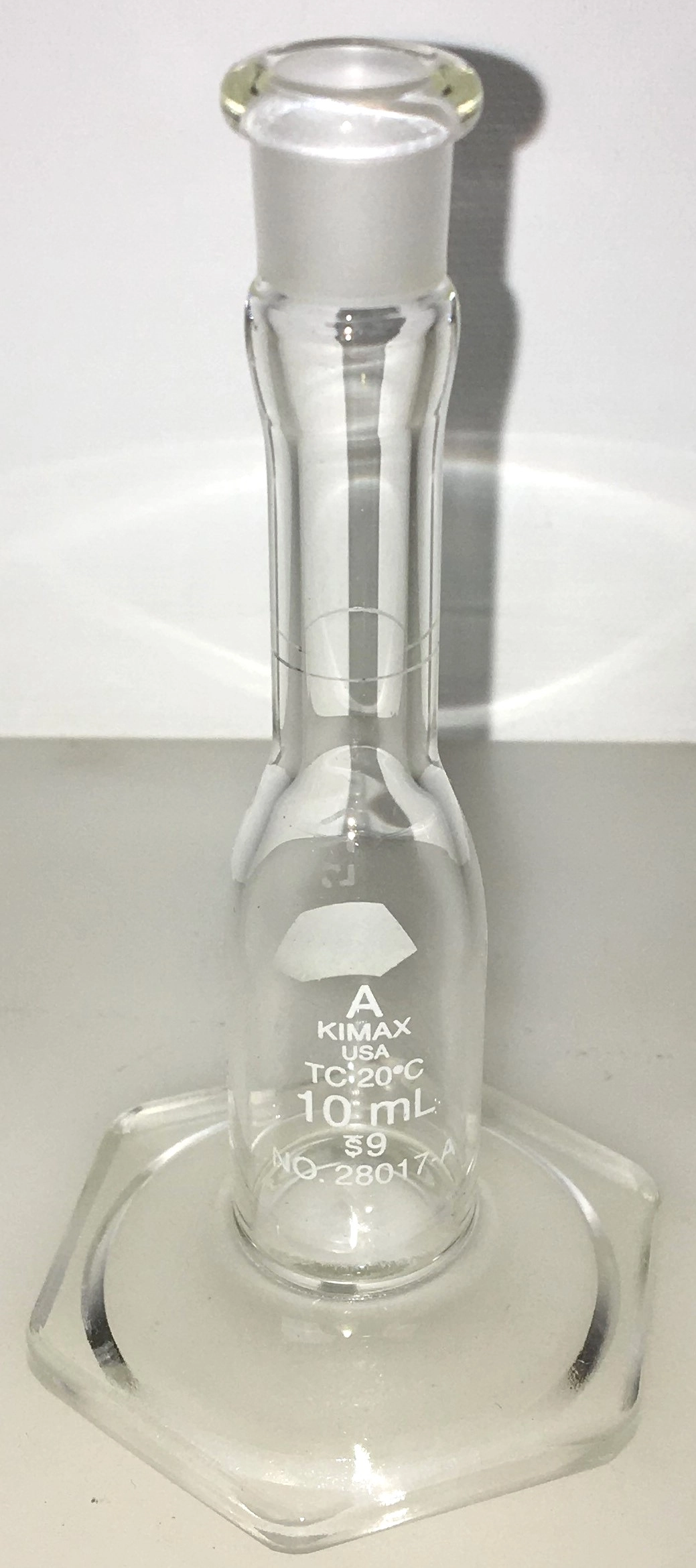 Kimble 28017A-10 KIMAX Class A 10mL Micro Volumetric Flask with Stopper