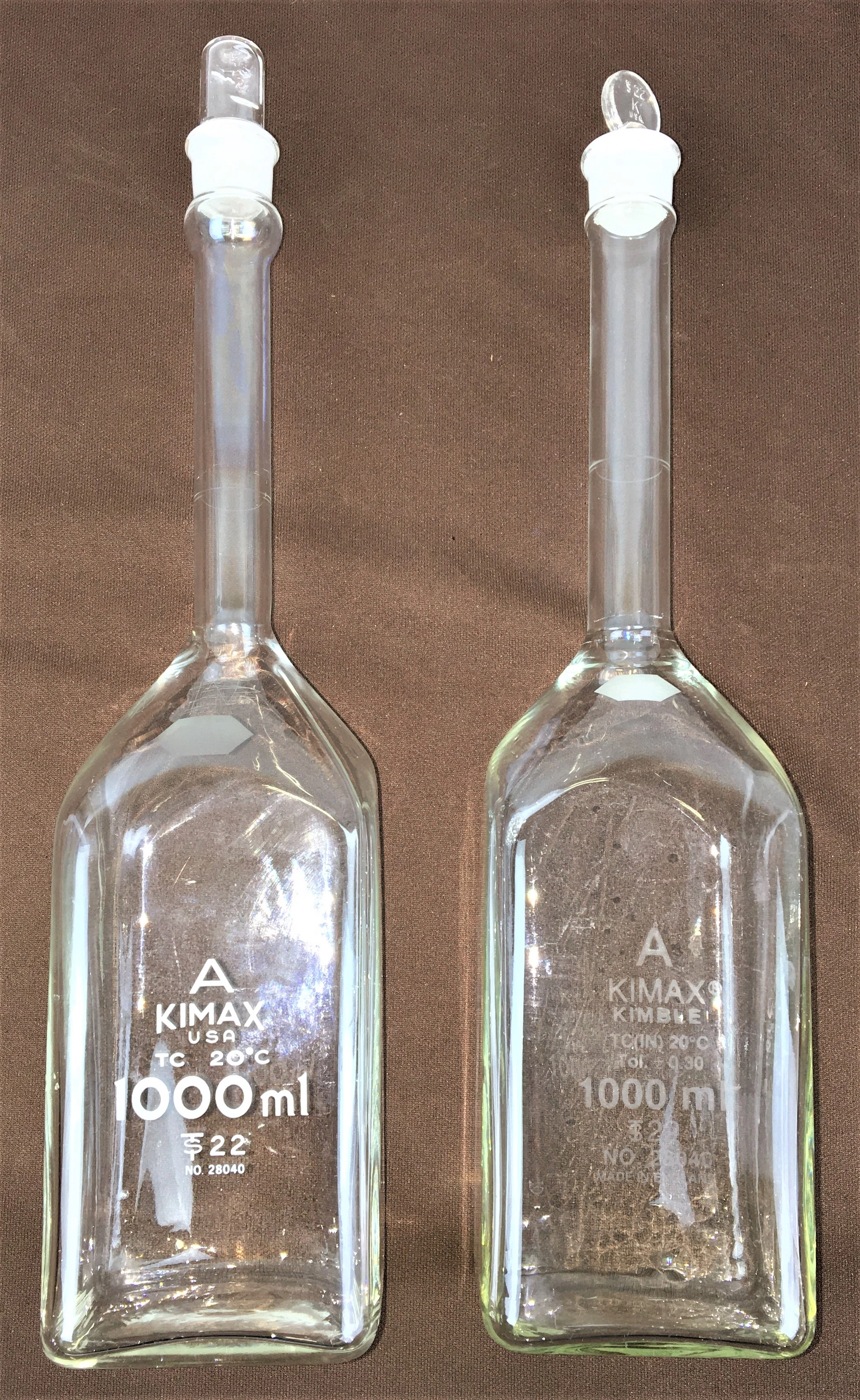 Kimble 28040-1000 KIMAX Class A Square 1L Volumetric Flask