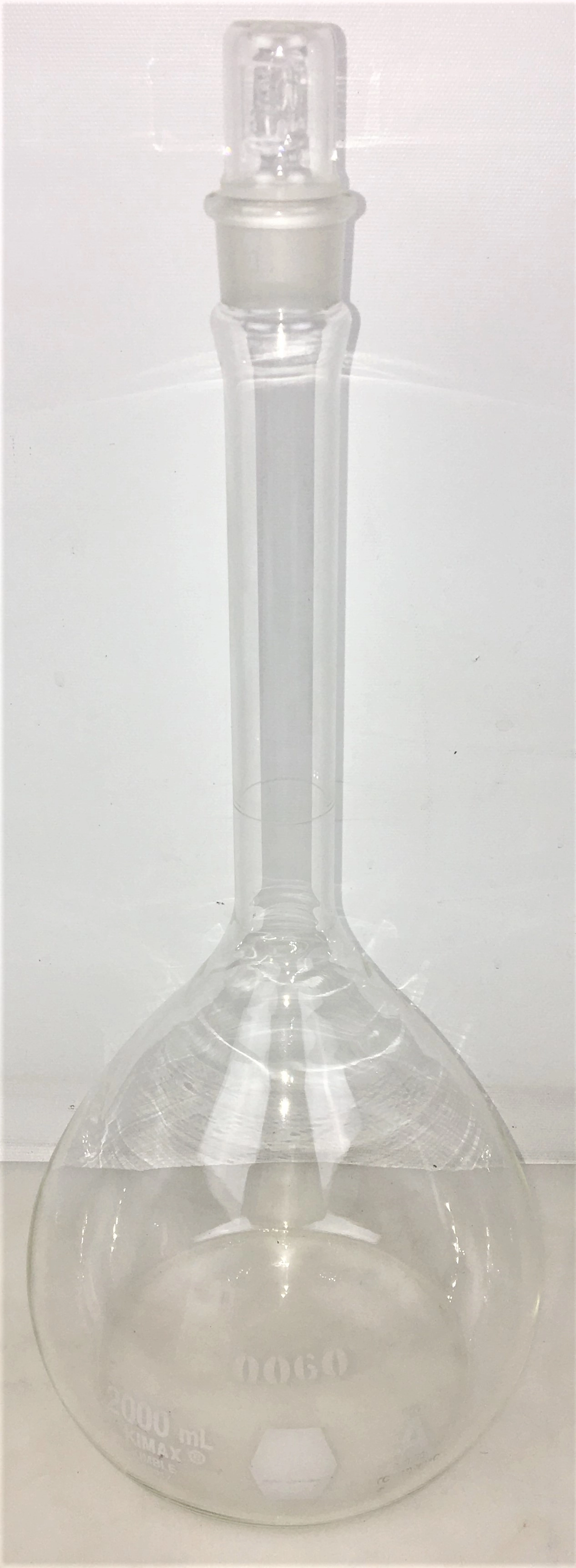 Kimble 28017-2000 KIMAX Class A 2L Volumetric Flask with Stopper