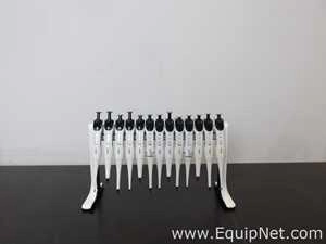 Lot 92 Listing# 1023451 Lot of 13 Integra Single Channel Evolve Manual Pipettes With Stand