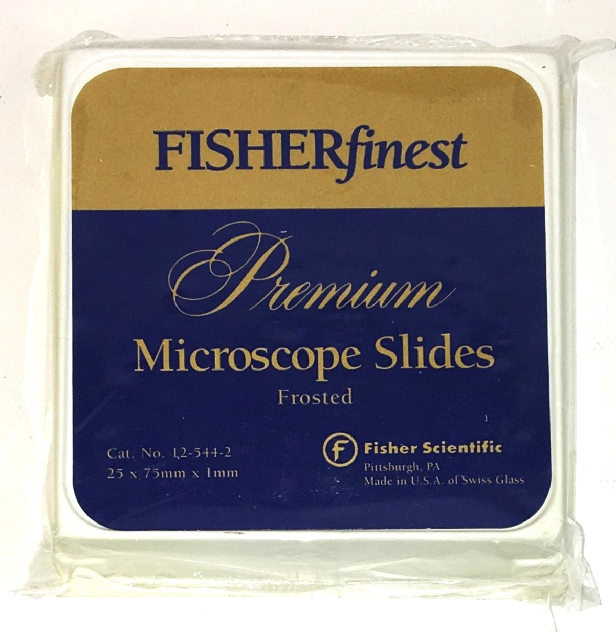 Fisherbrand 12-544-2 Premium Frosted Microscope Slides - 75mm x 25mm x 1mm