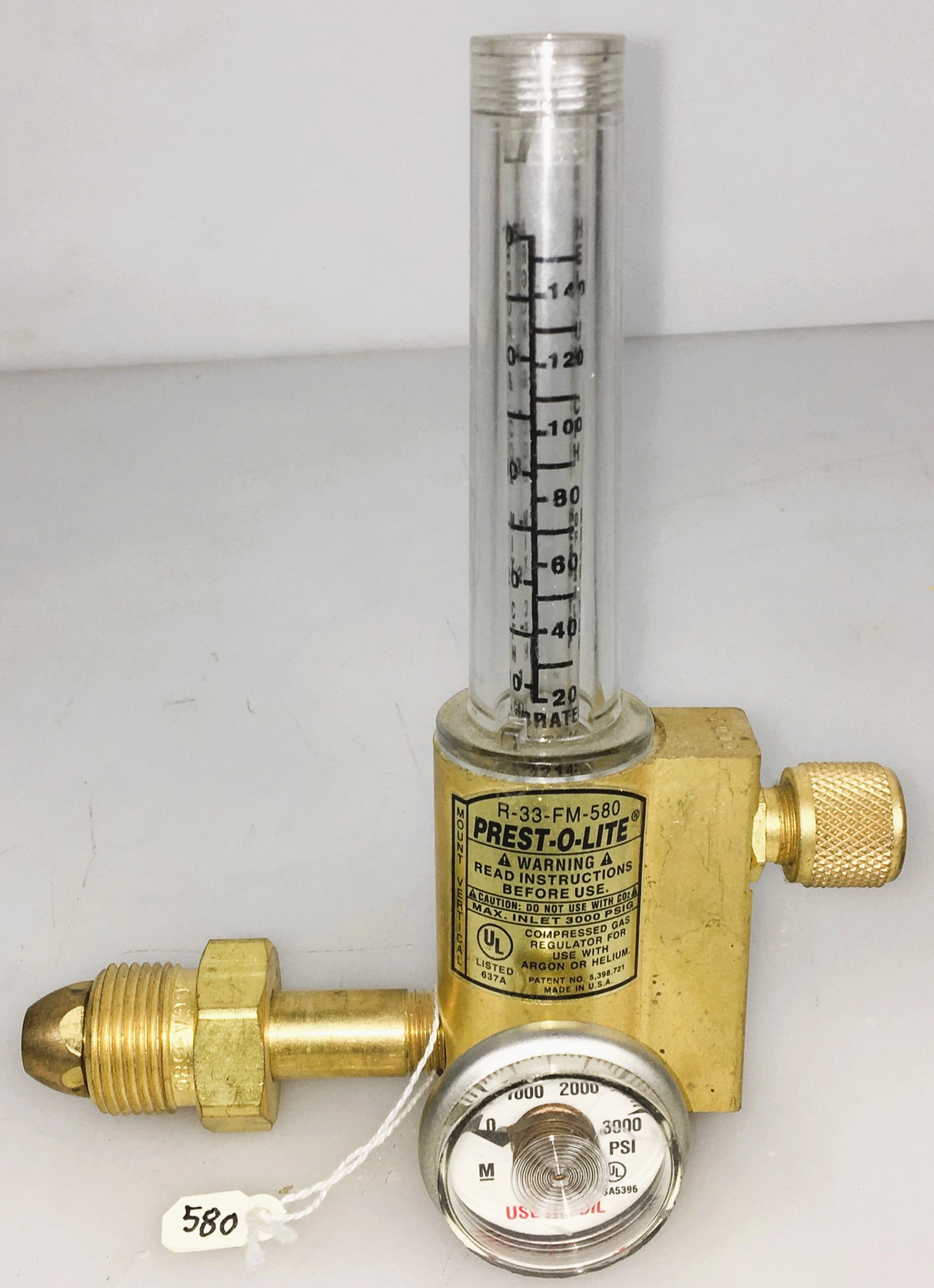 Prest-O-Lite R-33-FM-580 Regulator Flowmeter (CGA 580)