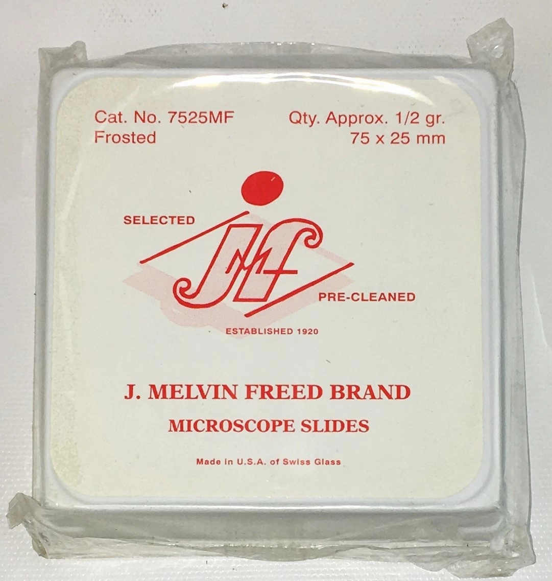 Melvin Freed 7525MF Frosted Microscope Slides - 75mm x 25mm x 1mm