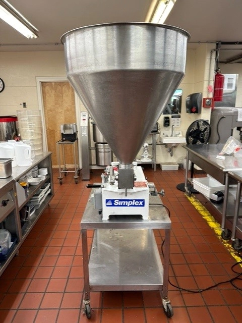 Simplex AS-1 Single Head Electric Piston Filler, Oversized Hopper