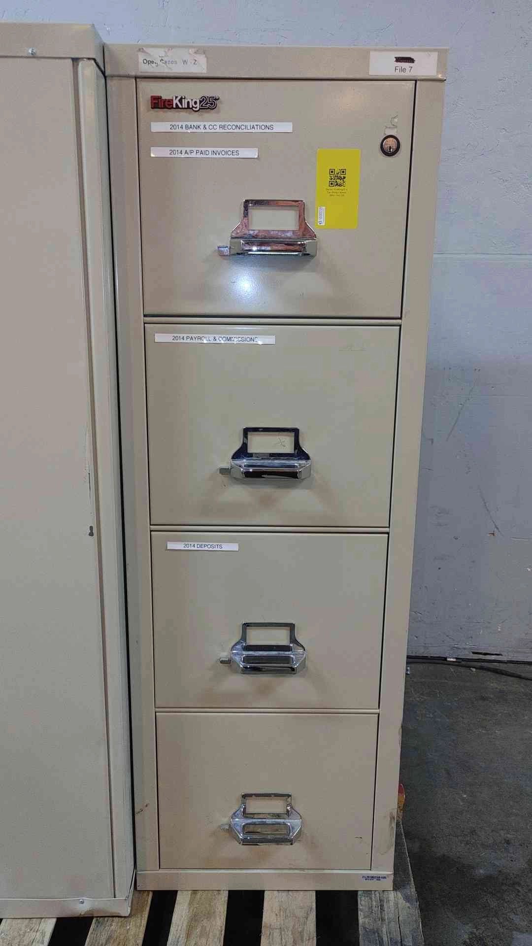 FireKing25 4 Tier Filing Cabinet Vertical Fire Proof