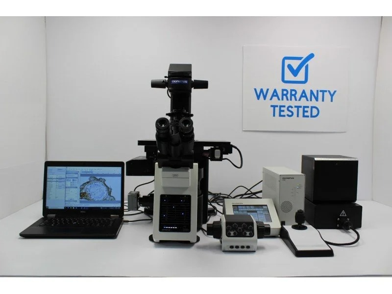 Olympus IX83 Motorized Inverted Fluorescence Microscope (New Filters)