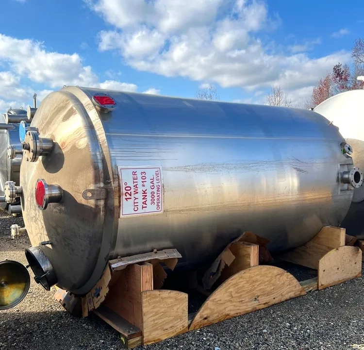3,000 Gallon Stainless Steel Sanitary Insulated Tank