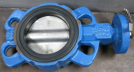 ST&amp;H CORP 4" 150 WAFER BUTTERFLY INDUSTRIAL VALCO, VALVE, BODY: D/I, DISC: CF8M, STEM: SS410, SE