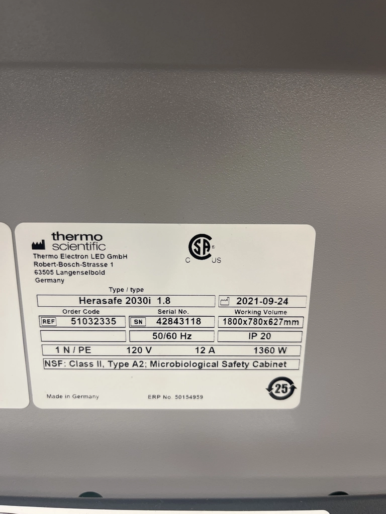 Thermo HeraSafe 2030i Biosafety Cabinet Biological Safety Class II Type A2 - 3378557