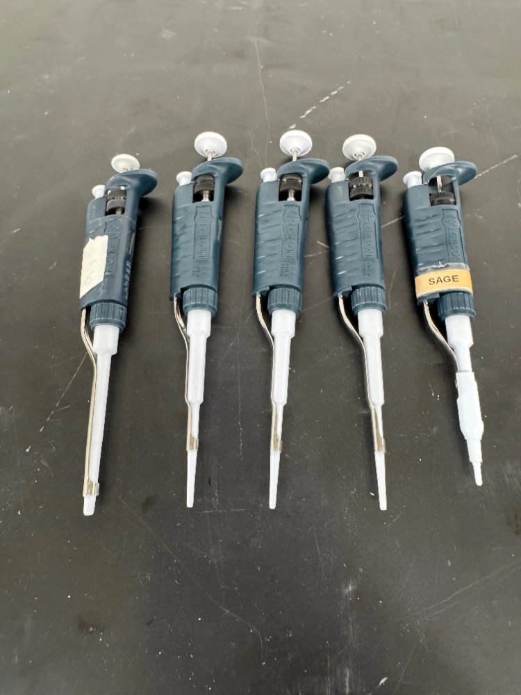 Gilson Pipetman Single Channel Pipettes - Quantity 5