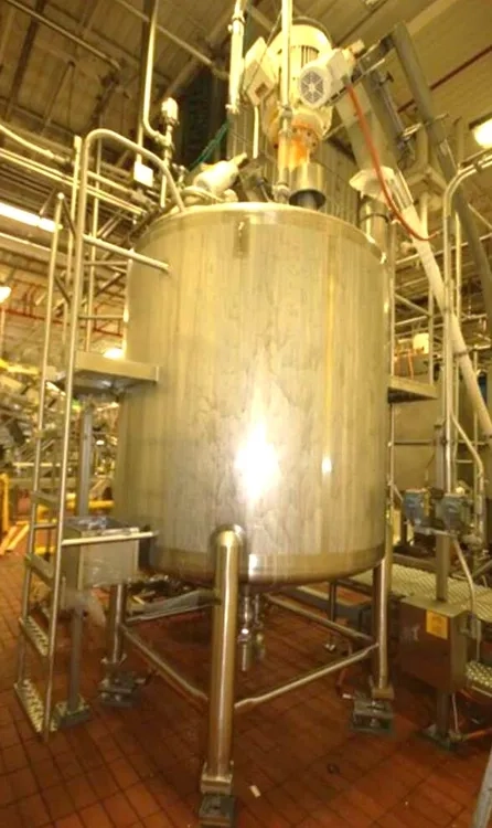 1000 Gallon Feldmeier Sanitary Stainless Steel Mix Tank with High Shear ...