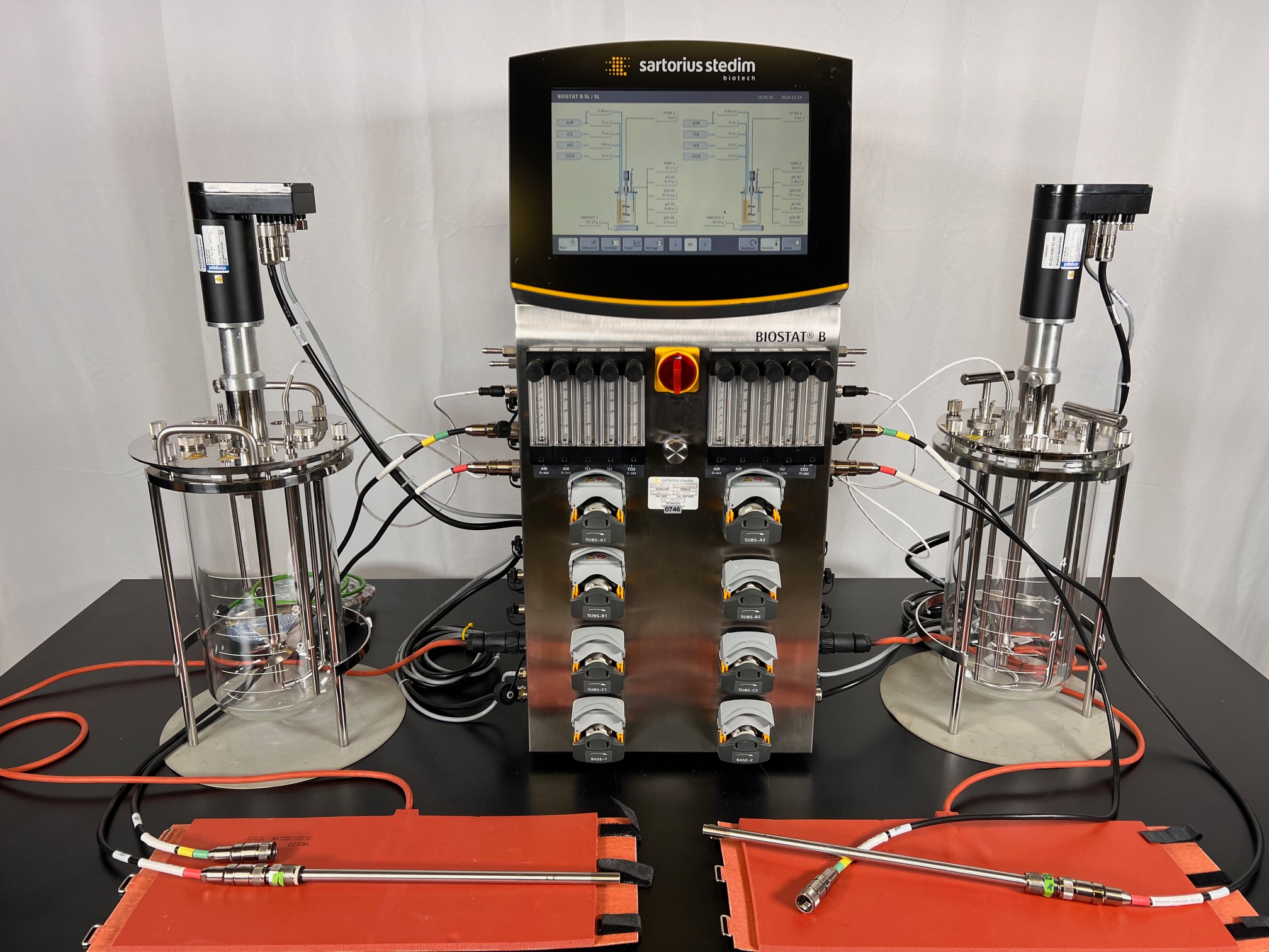 Sartorius Biostat B Twin Bioreactor Cell Culture Bioprocess System 2 x 5 Liter Mass Flow and more.