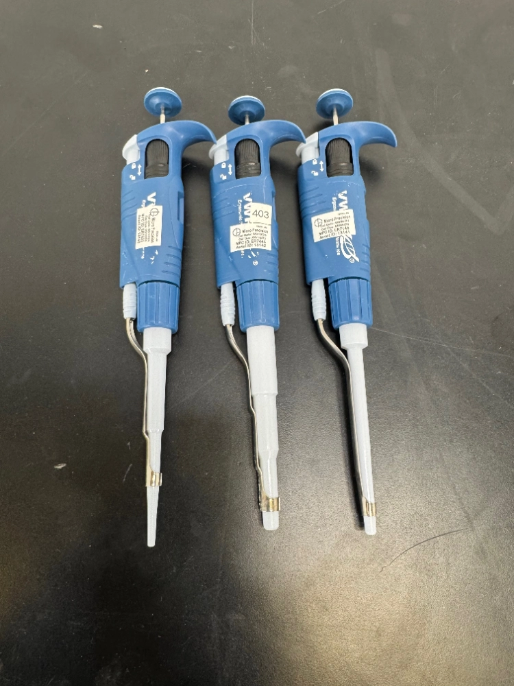 VWR Single Channel Pipettes - Quantity 3