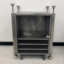 Custom Stainless Steel Rolling Cabinet with 3 Adjustable Shelves