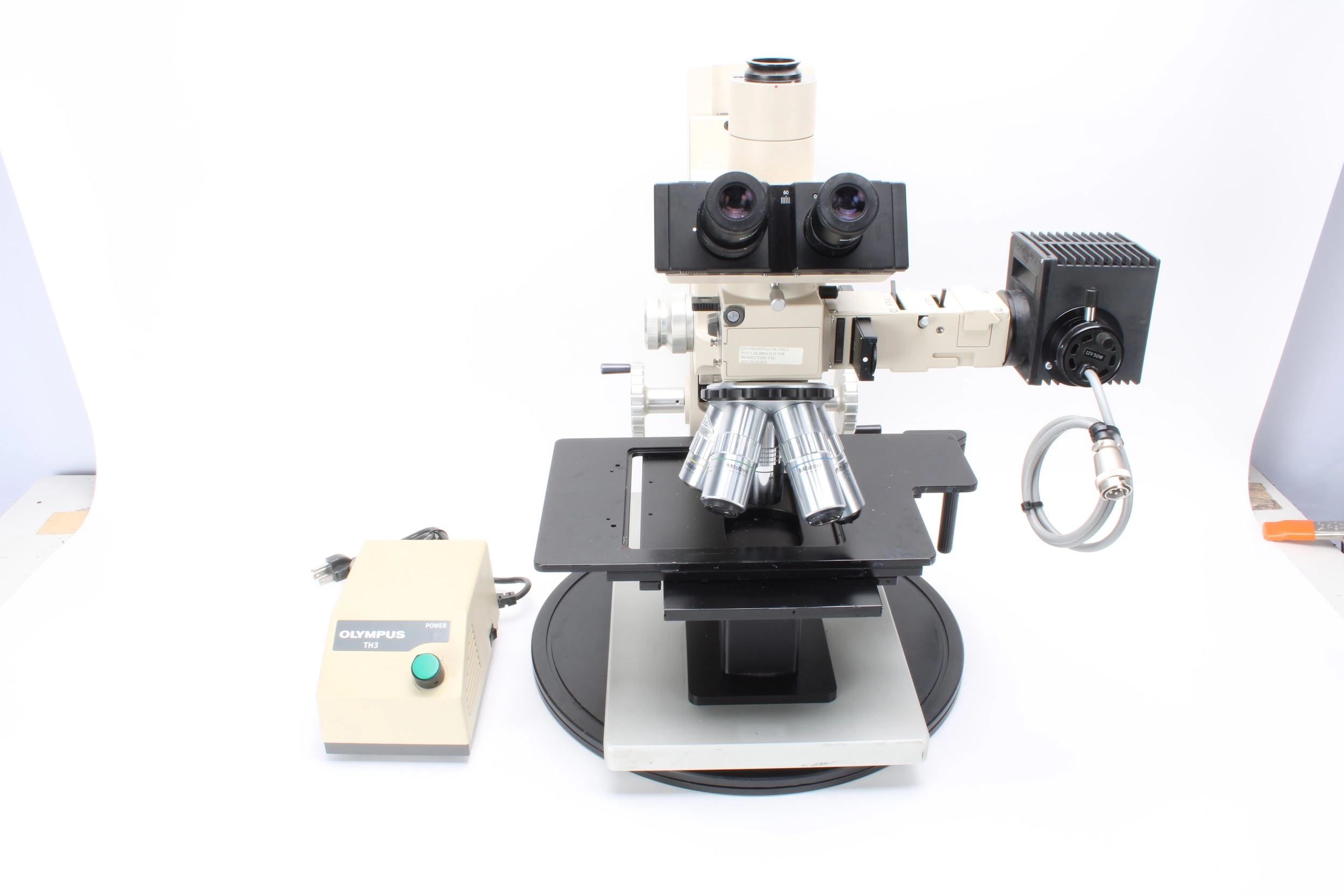 Olympus BH-2 BH2-UMA Microscope, Mitutoyo 378-803-2, 804, 805, Apo 100X, Apo 20X