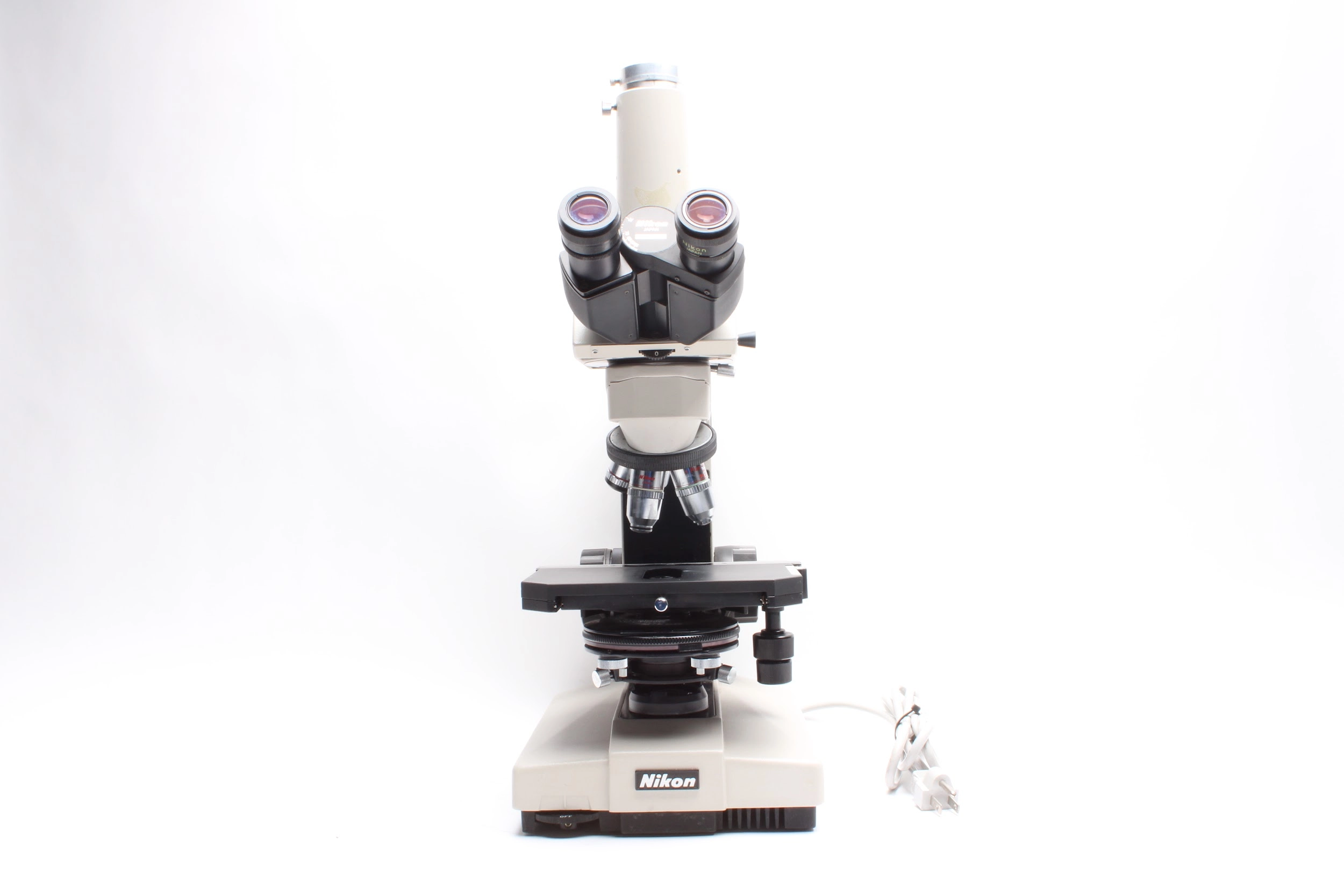 Nikon Labophot Microscope W/ 4/0.. 160/-,10/0.25 160/-,40/0.65 160/0.17,100/1.25