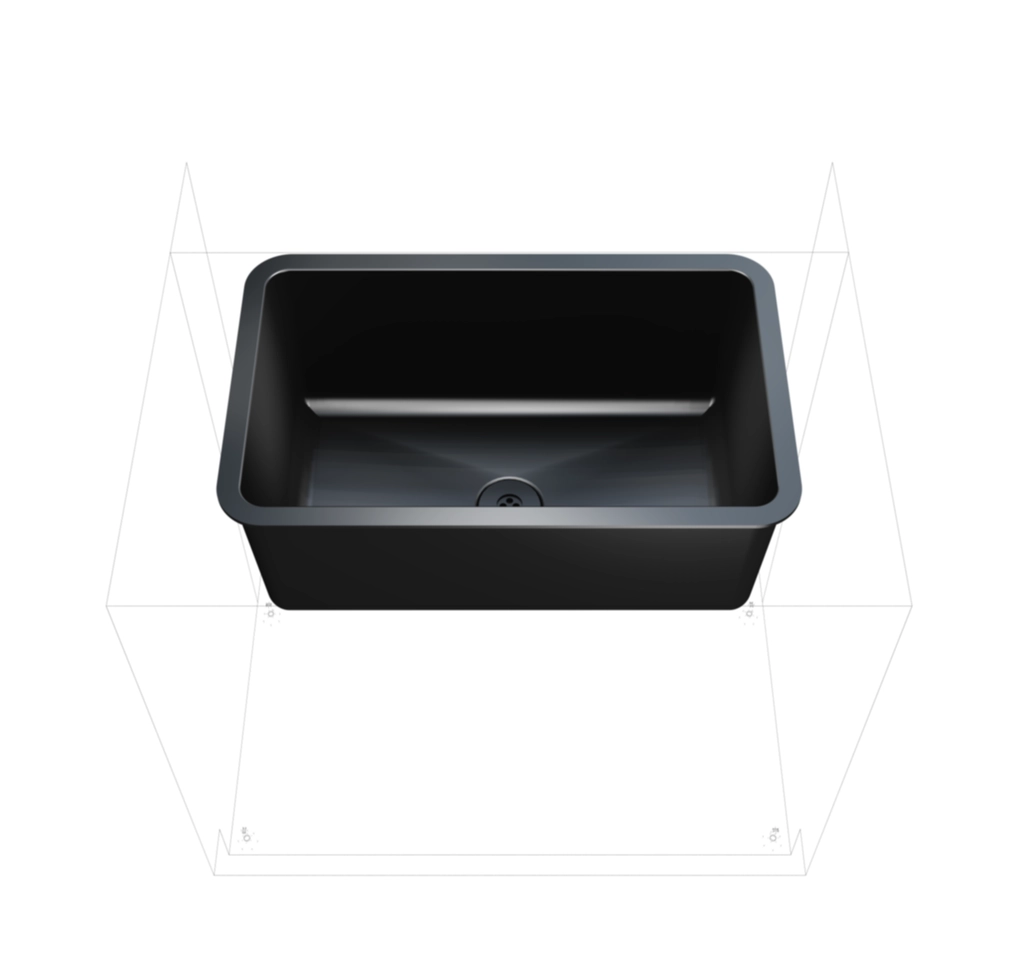 CLP Epoxy Resin Drop-In Sink, 15&Prime; x 25&Prime; x 11&Prime;, Black