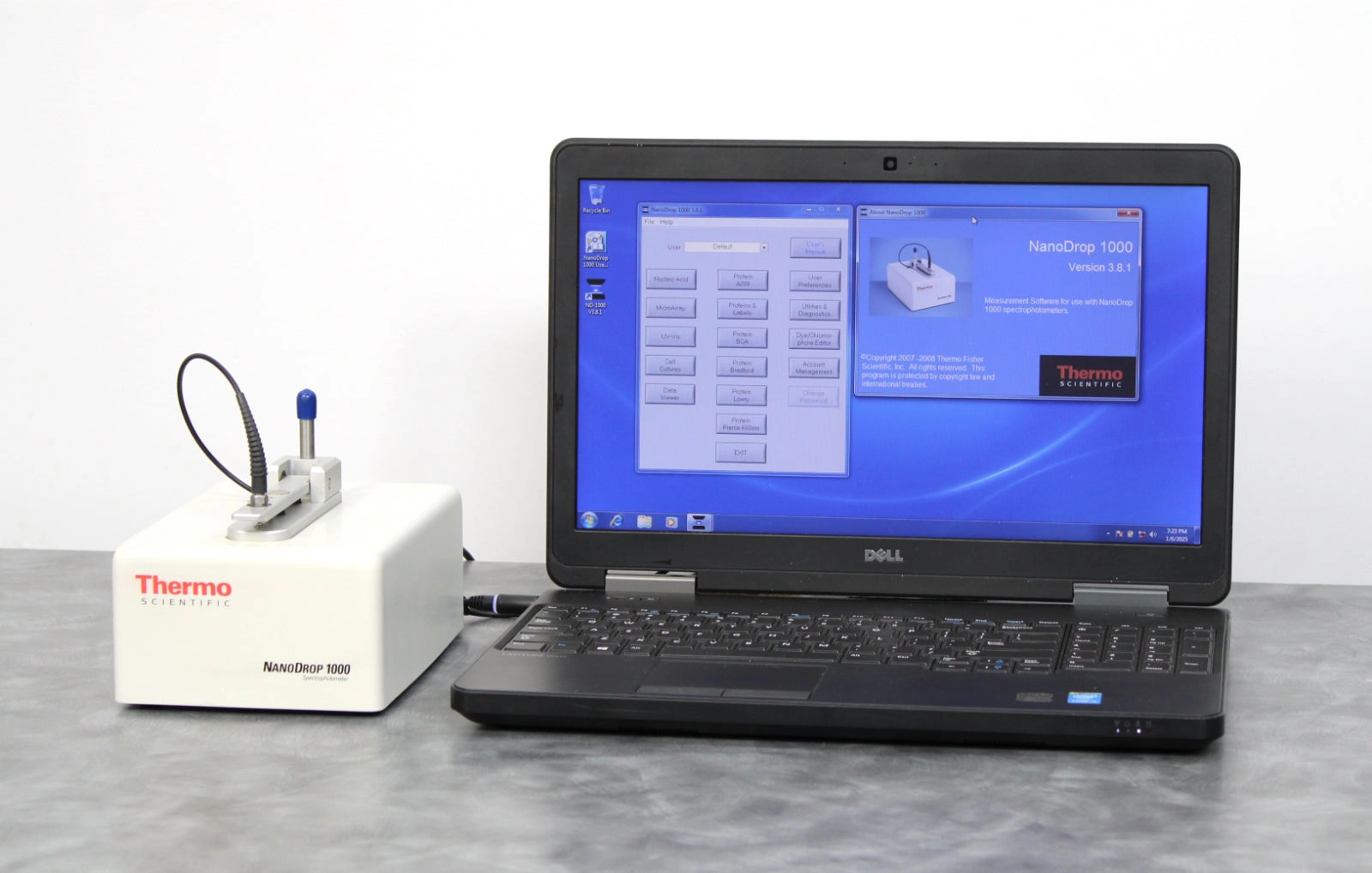 Thermo Scientific NanoDrop 1000 ND-1000 UV/Vis Spectrophotometer with Laptop &amp; Software