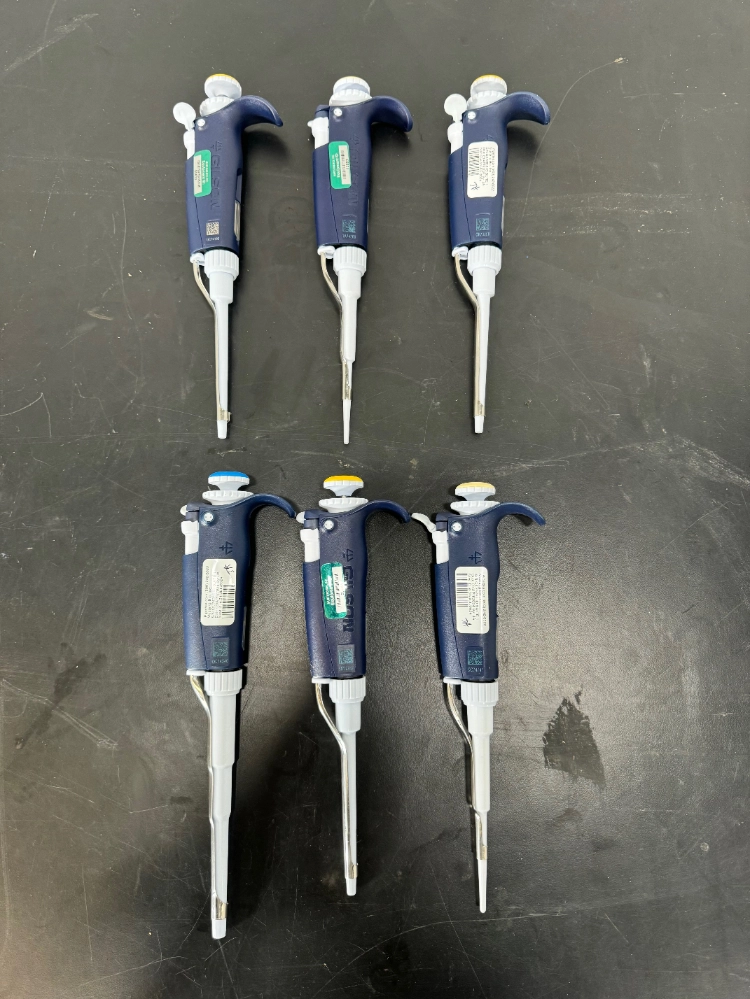 Gilson Pipetman Single Channel Pipettes - Quantity 6