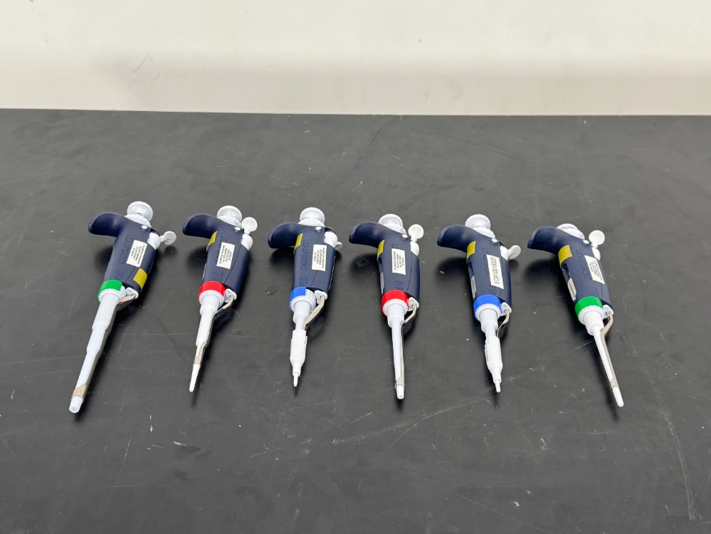 Gilson Pipetman Single Channel Pipettes - Quantity 6