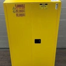 ULINE H-1564M-Y 45 Gal Flammable Liquid Storage Cabinet with Slope Cover