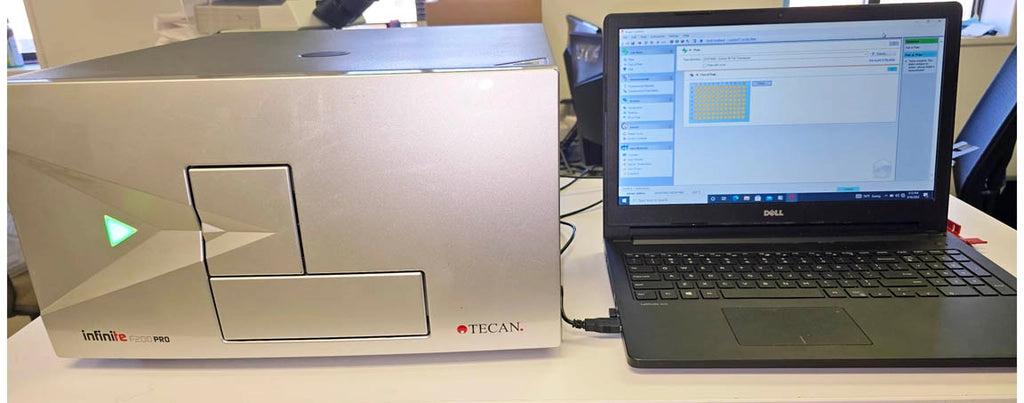 Tecan Infinite F200 Pro microplate reader with laptop and i-Control software (Pre-owned)