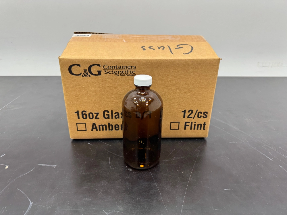 16 Oz Laboratory Glass Bottles Quantity - 12