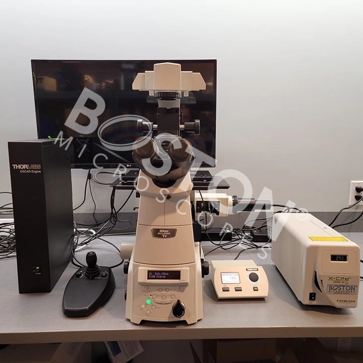 Nikon<br /> Eclipse Ti-E Inverted Phase Contrast Fluorescence Motorized Trinocular w/ ThorLabs Package   Microscope