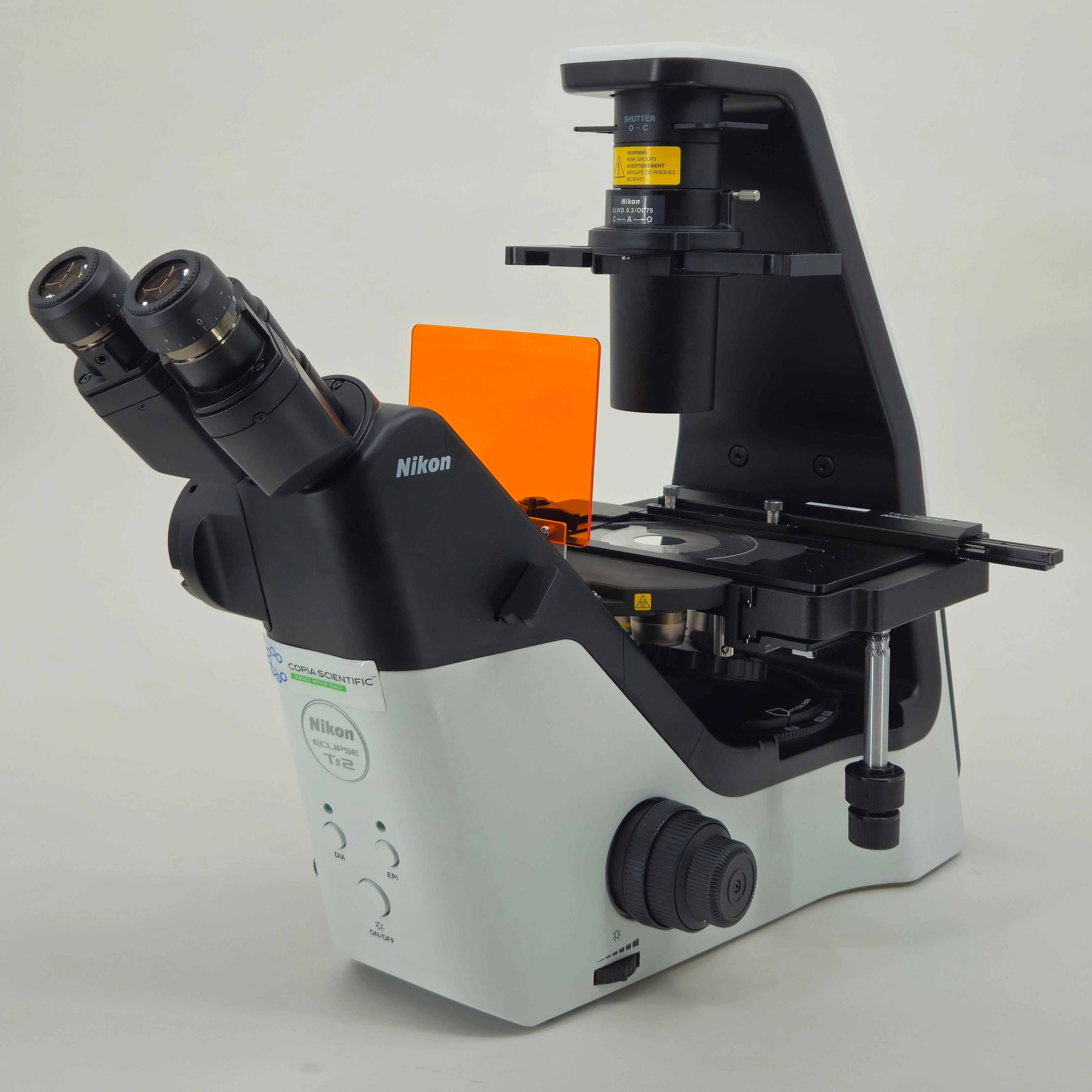 Nikon<br /> Eclipse TS2FL Inverted Phase Contrast Fluorescence Tissue Culture Trinocular   Microscope