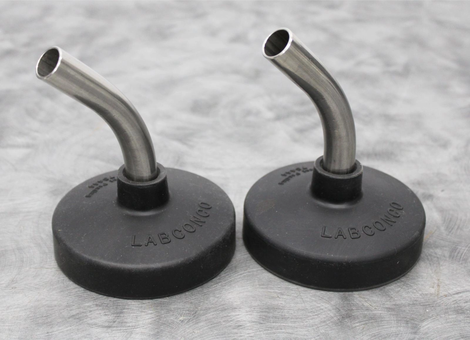 x2 Labconco Freeze Dryer Flask Tops 75444 with 45-Degree Stainless Steel Adapter