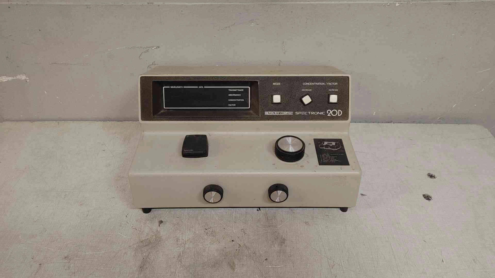 Milton Roy Spectronic 20D Spectrometer 115V .8A 333175 (108042)