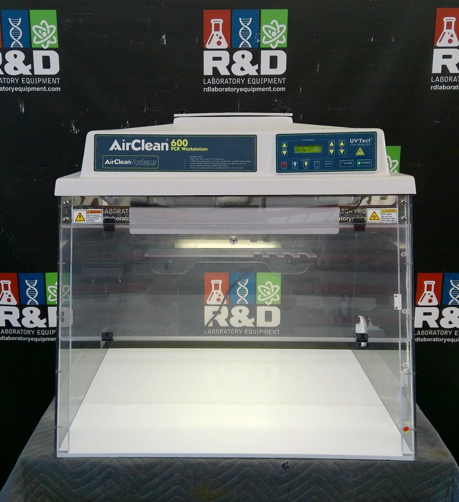 AirClean Systems PCR 3ft Laminar Flow Workstation w/HEPA &amp; Blower, FULLY TESTED