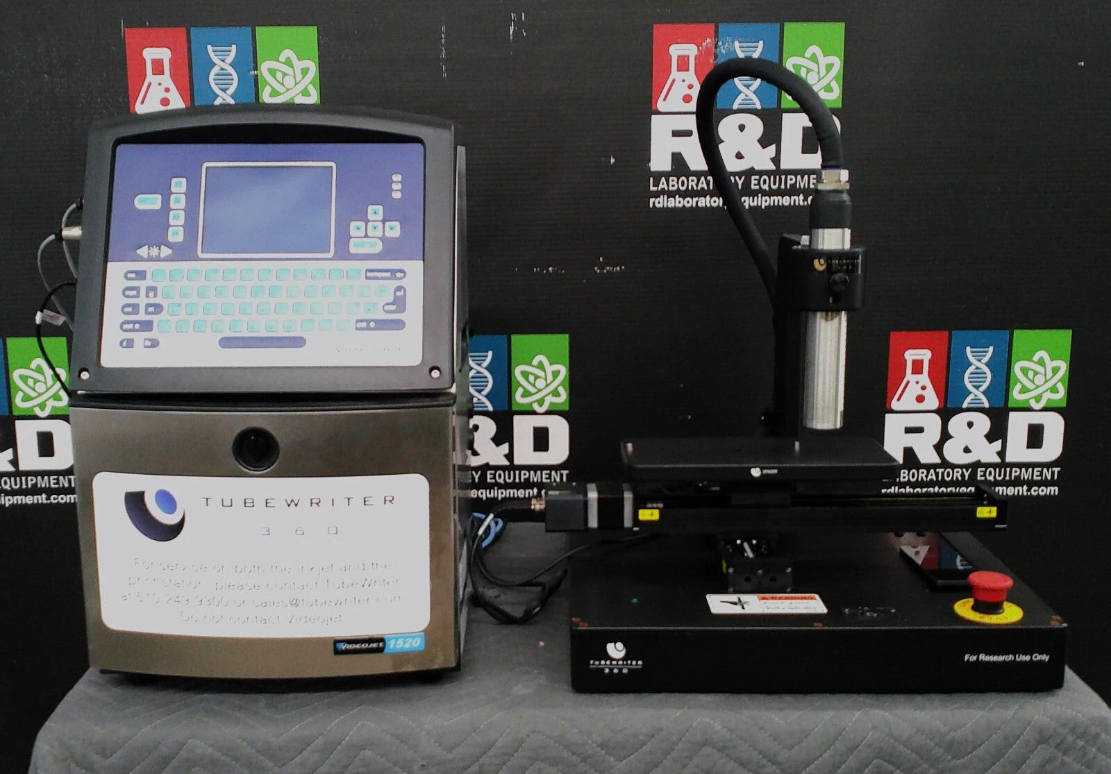 Tubewriter 360 &amp; Videojet 1520 Laboratory Tube Vial Labeling System w/ Software
